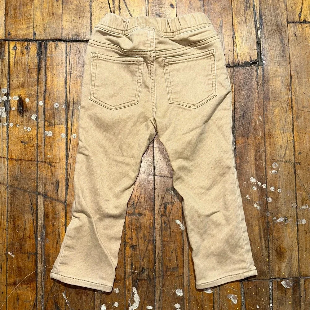 Gap Denim Pants Toddler 3-Year Tan‎ Slim Straight Fit 5 Pocket Design Drawstring